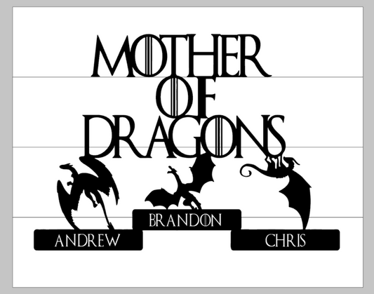 Mother of Dragons with names - game of thrones