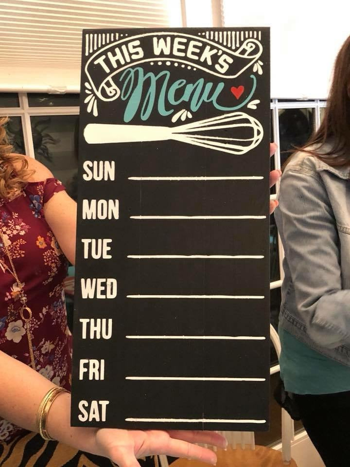 This weeks menu