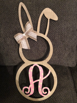 Door hanger Bunny with Letter