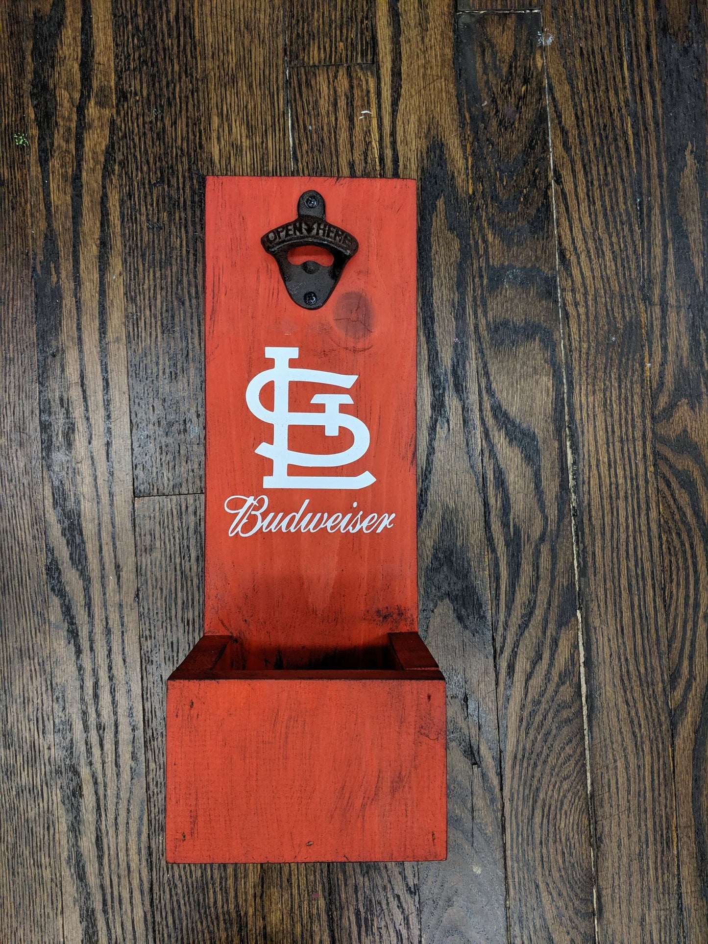 Wood Bottle Opener and Catcher
