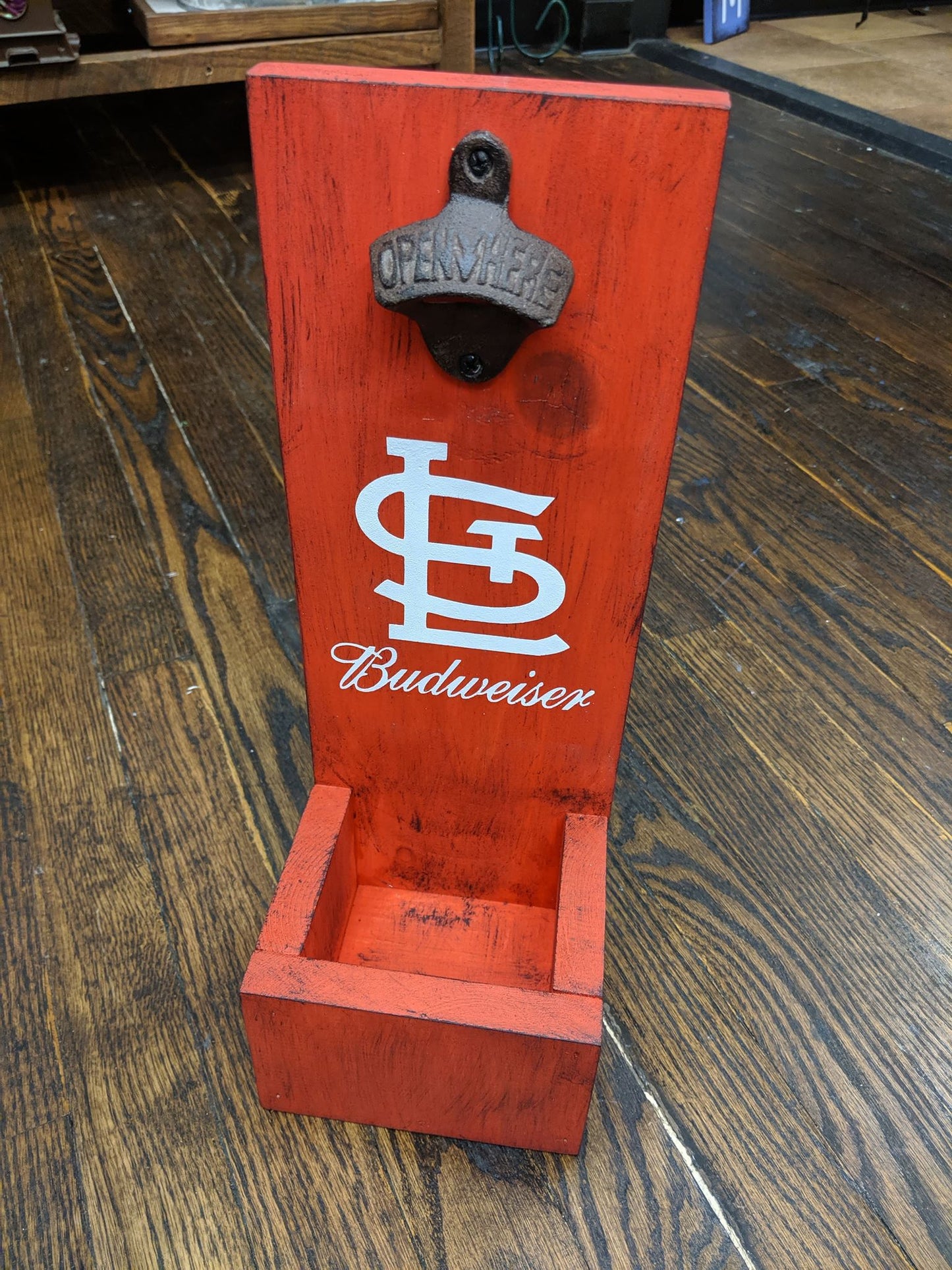 Wood Bottle Opener and Catcher