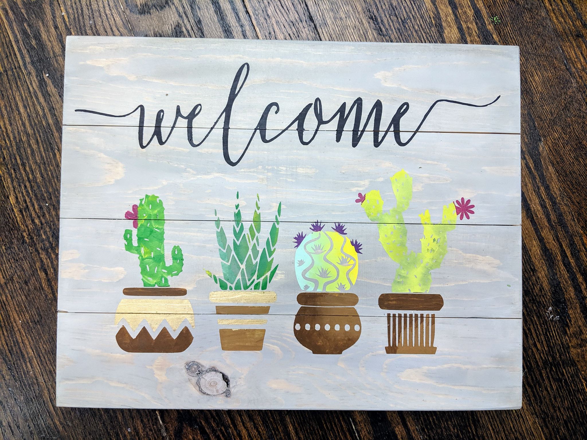 Welcome with cactus
