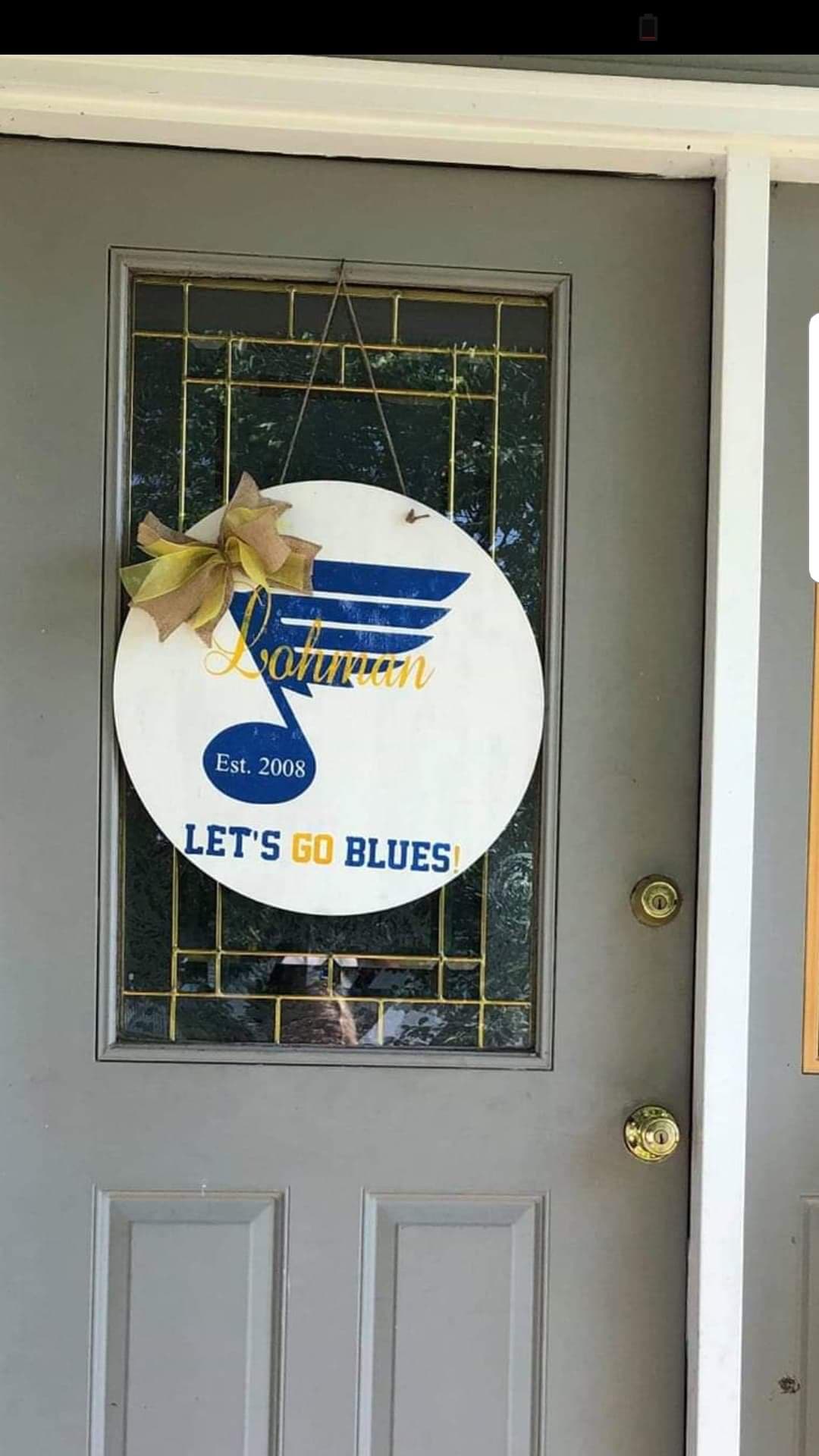 Door Hanger Let's go Blues with name and est date