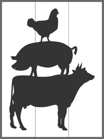 Chicken pig cow stack