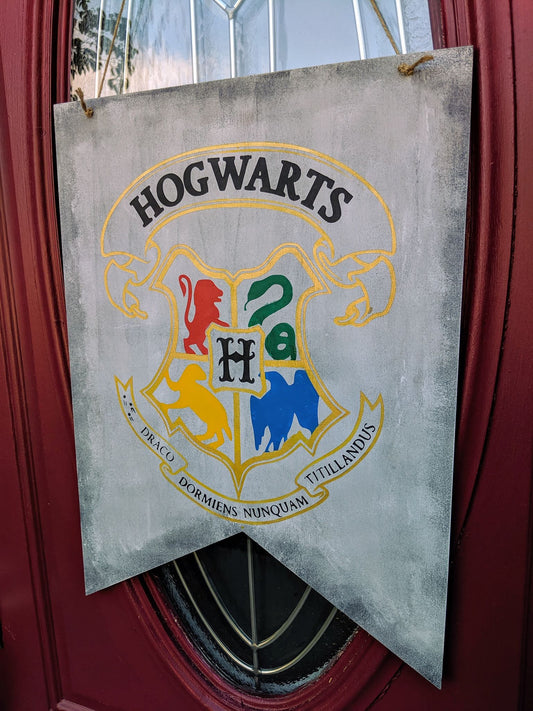 Door hanger Banner - HP Hogwarts School Crests