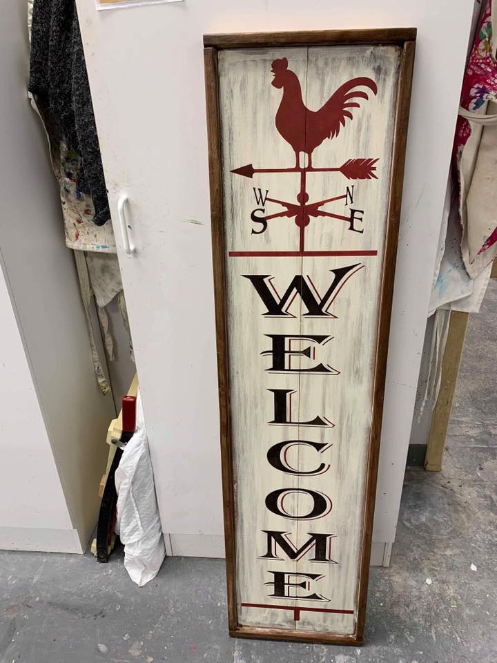 Welcome Rooster weathervane