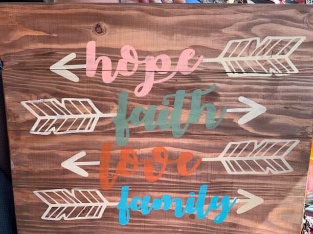 Hope Faith Love Family with arrows
