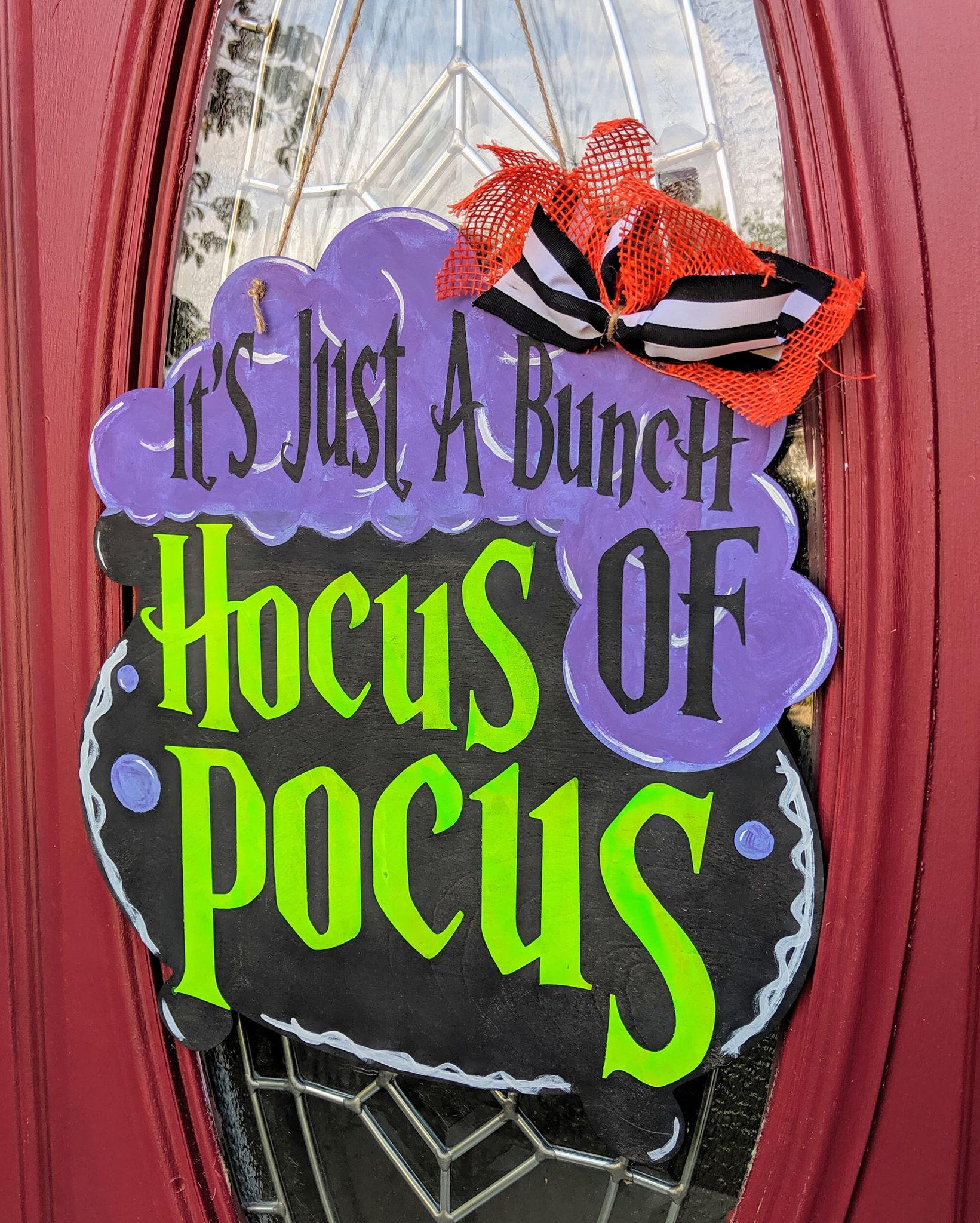 Door hanger Witches Cauldron - It's all just a bunch of H. Pocus