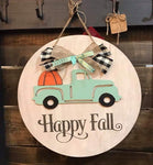 Door hanger Happy Fall truck