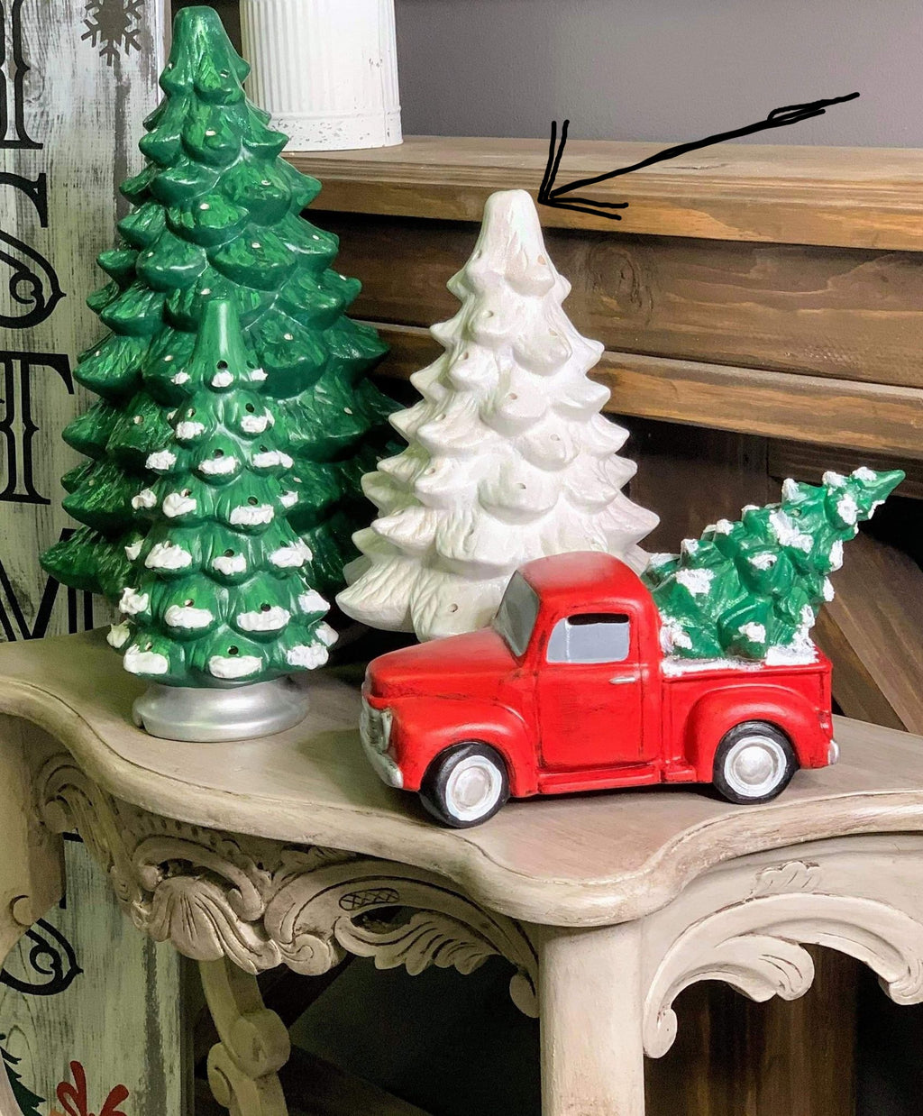 Vintage Style Ceramic Christmas Trees size Medium