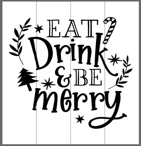 Eat drink and be merry with tree and candy cane