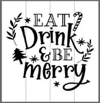 Eat drink and be merry with tree and candy cane