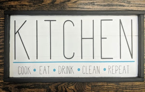 Kitchen cook eat drink clean repeat