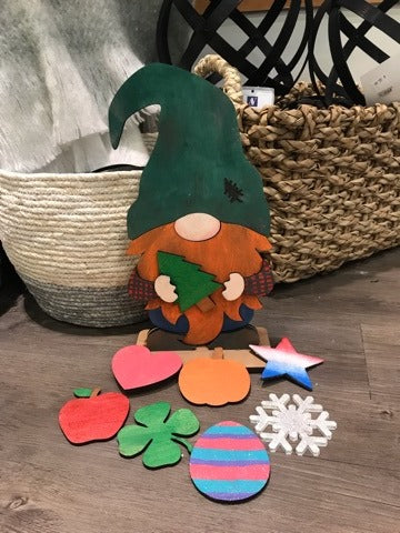 3D Seasonal interchangeable Standing Gnome