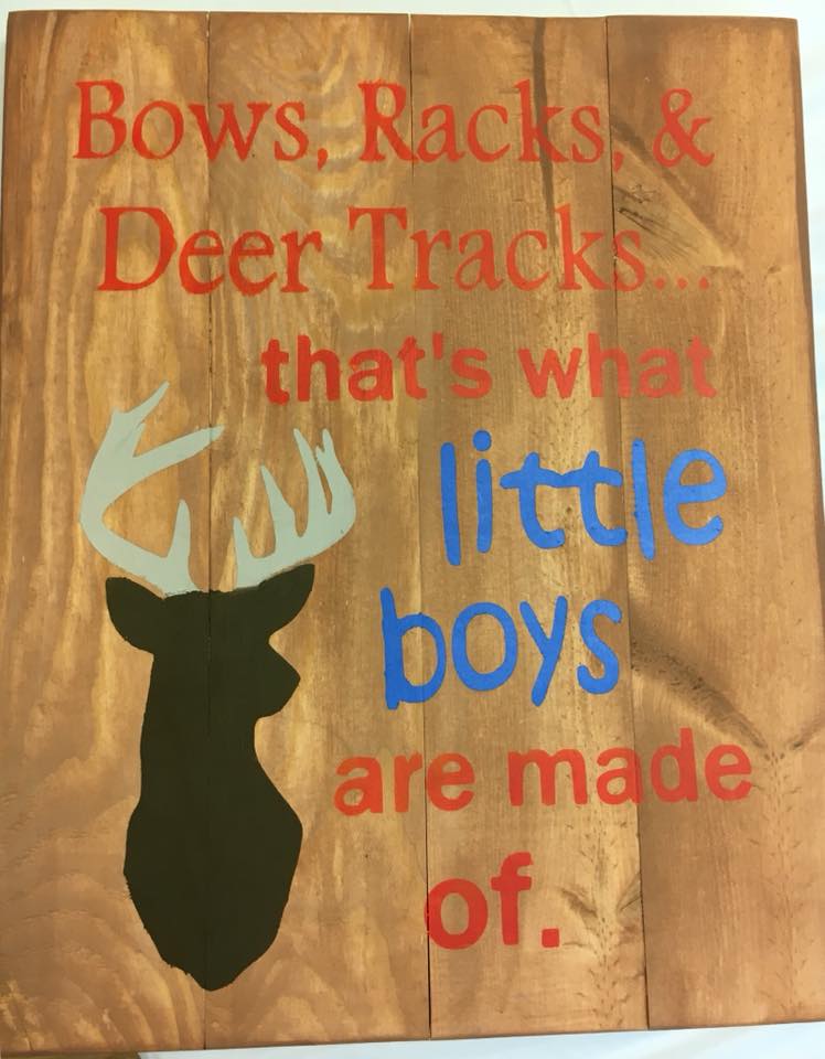 Bows, racks, & deer tracks that's what little boys are made