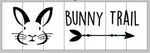 Bunny trail with bunny and arrow
