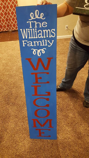 Family name Welcome Curly design