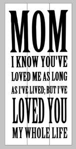 Mom I know you've loved me as long as I lived