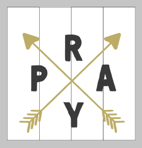 Pray with crossing arrows