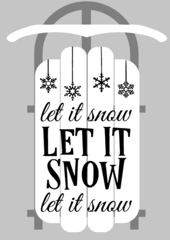 Door hanger Sled - let it snow