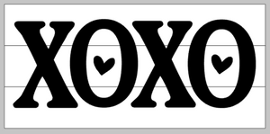XOXO with hearts