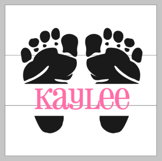 Baby feet with name
