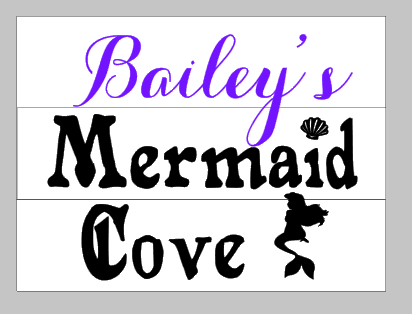 Mermaid cove with name