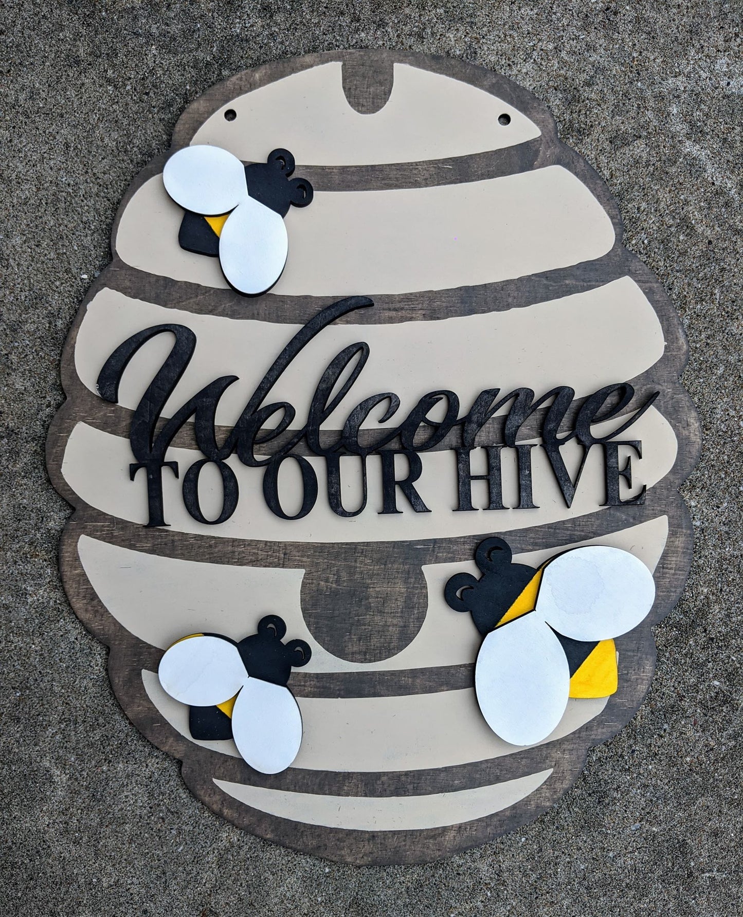 3D Door hanger- Welcome to our hive with bees