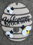 3D Door hanger- Welcome to our hive with bees