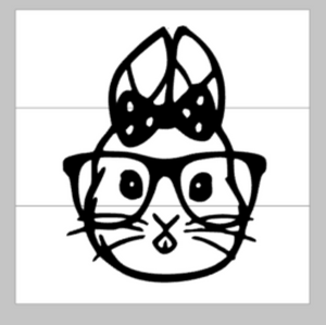 bunny with glasses and bow