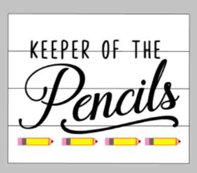 Keeper of the Pencils with pencils below