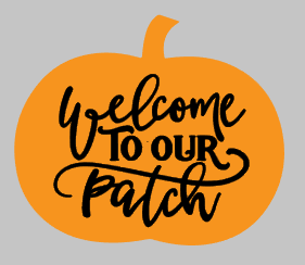 Door hanger Pumpkin-welcome to our patch