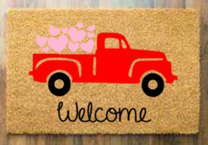 Welcome with truck and hearts