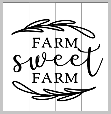 farm sweet farm with leafy design