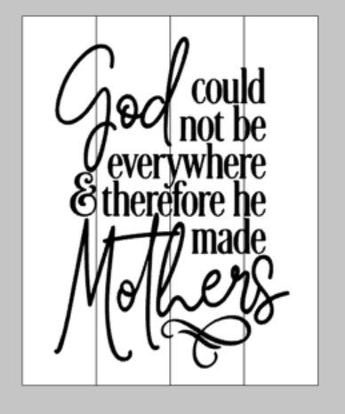 God could not be everywhere therefore he made mothers