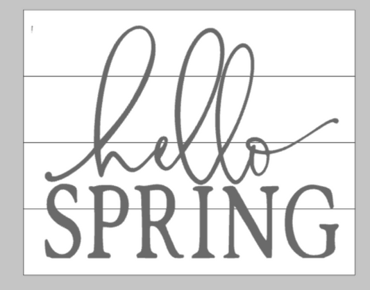 Hello spring with cursive hello