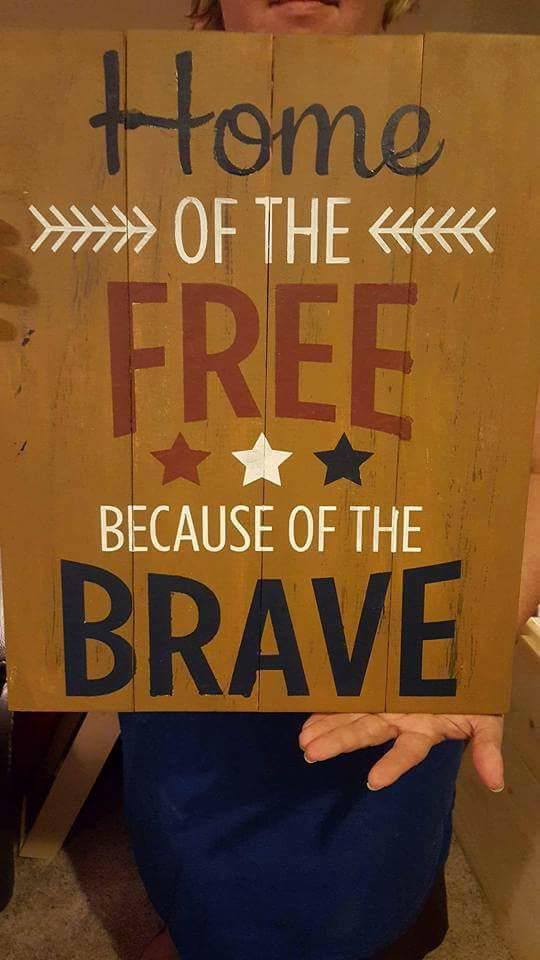Home of the free because of the brave 3 stars
