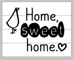 Home sweet home with bird and heart