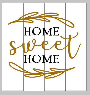home sweet home with leafy design