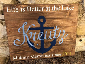 Life is better at the lake-Last name and date