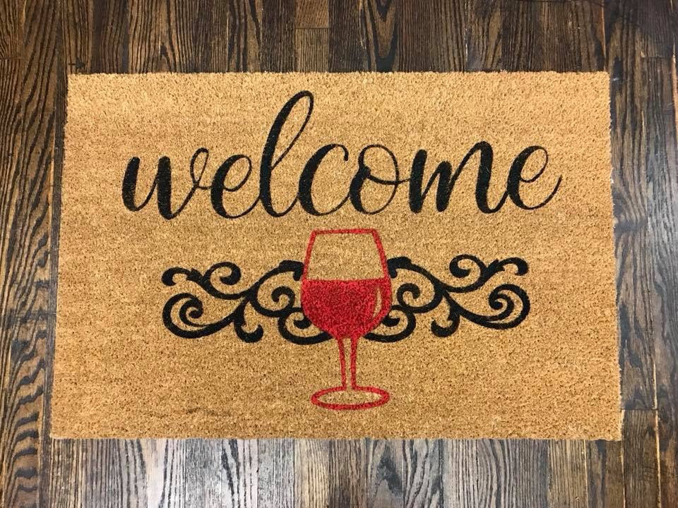 Welcome with wine glass