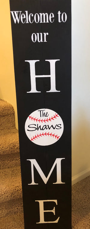 Welcome to our home-baseball with family last name