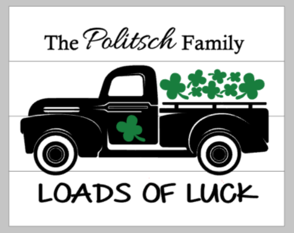 Loads of Luck truck with family name