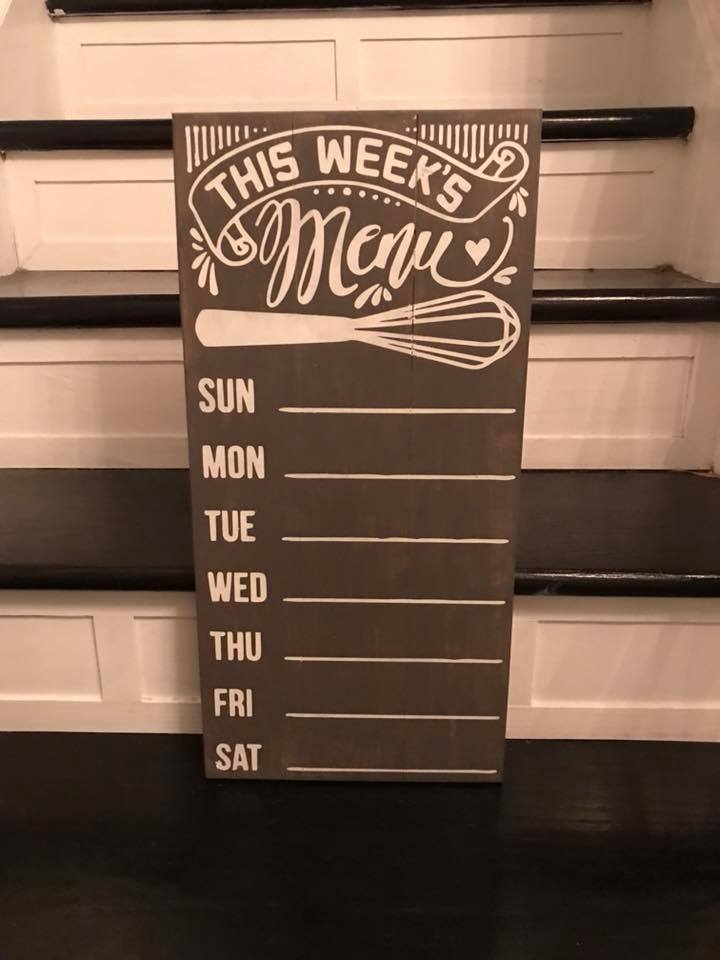 This weeks menu