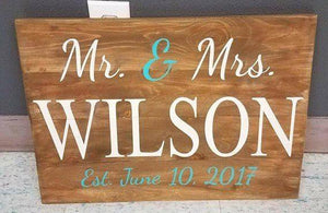 Mr and Mrs Last name wedding date