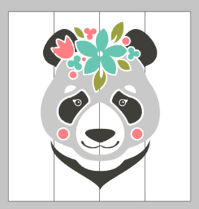 Panda with flowers
