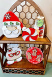 3D Tiered Tray Decor - Santa and Mrs Claus with milk, peppermint and gingerbread