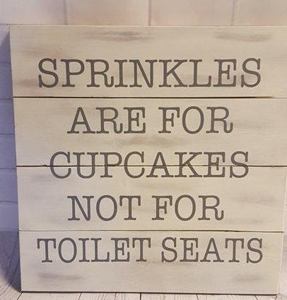 Sprinkles are for cupcakes not for toilet seats