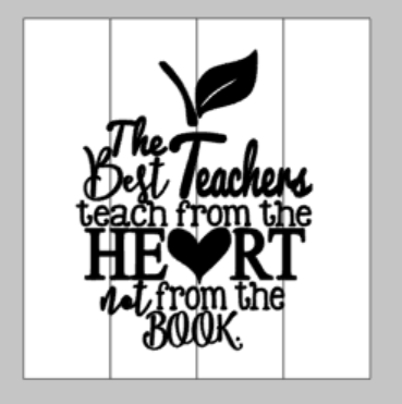 The best teachers teach from the heart not from the book