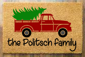 Christmas truck with family name